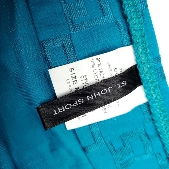 🔴 St. John Sport Teal and Gold Mini Skirt Sz M - Picture 6 of 12
